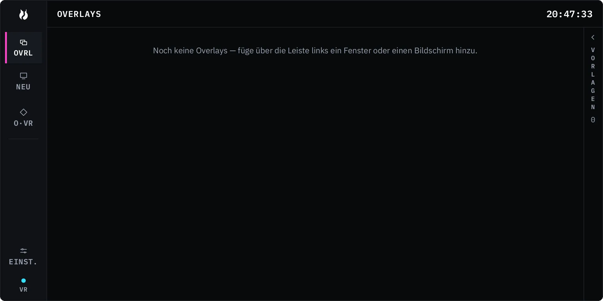 Die Wiederherstellungsoberfläche bietet an, Overlays nach einem Neustart des Compositors wiederherzustellen.