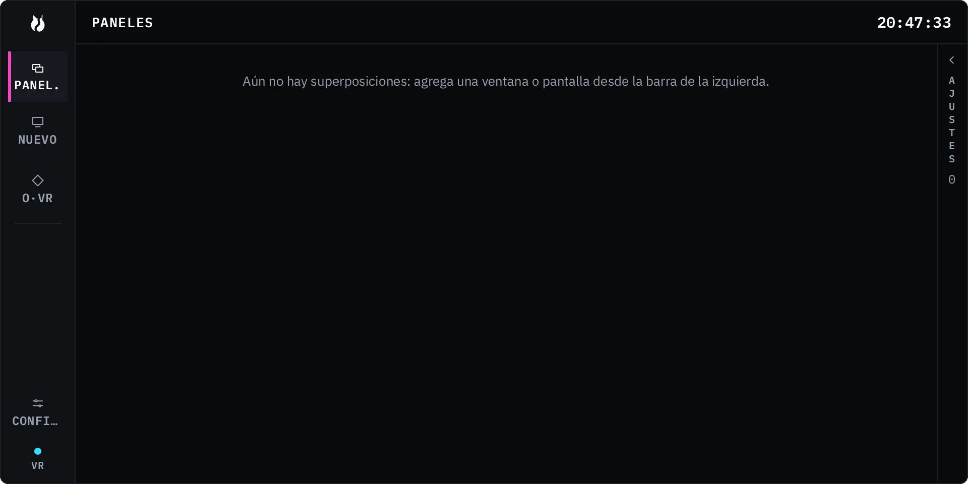 La superficie de recuperación, que ofrece restaurar los overlays después de que el compositor se reinició.